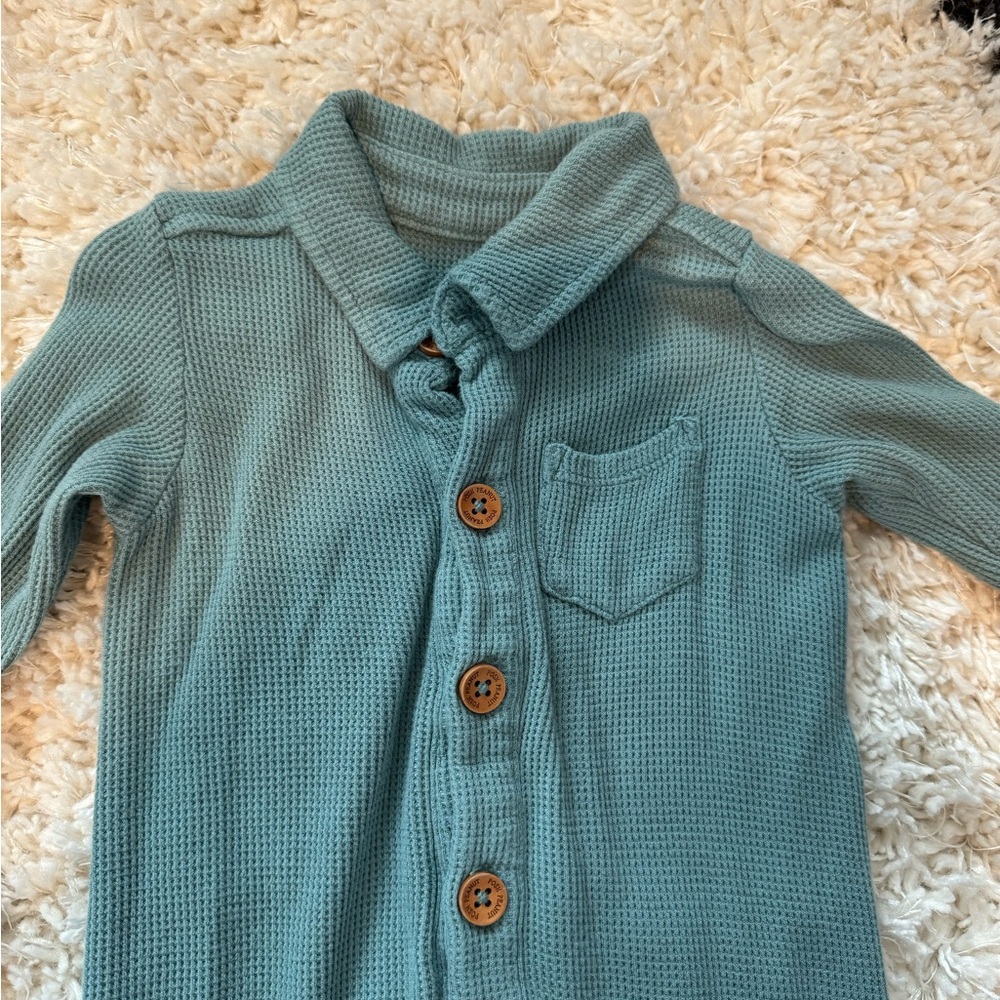Posh peanut arctic waffle bamboo romper 9-12 months
